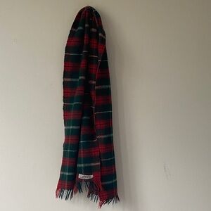 Plaid Scarf with Fringe